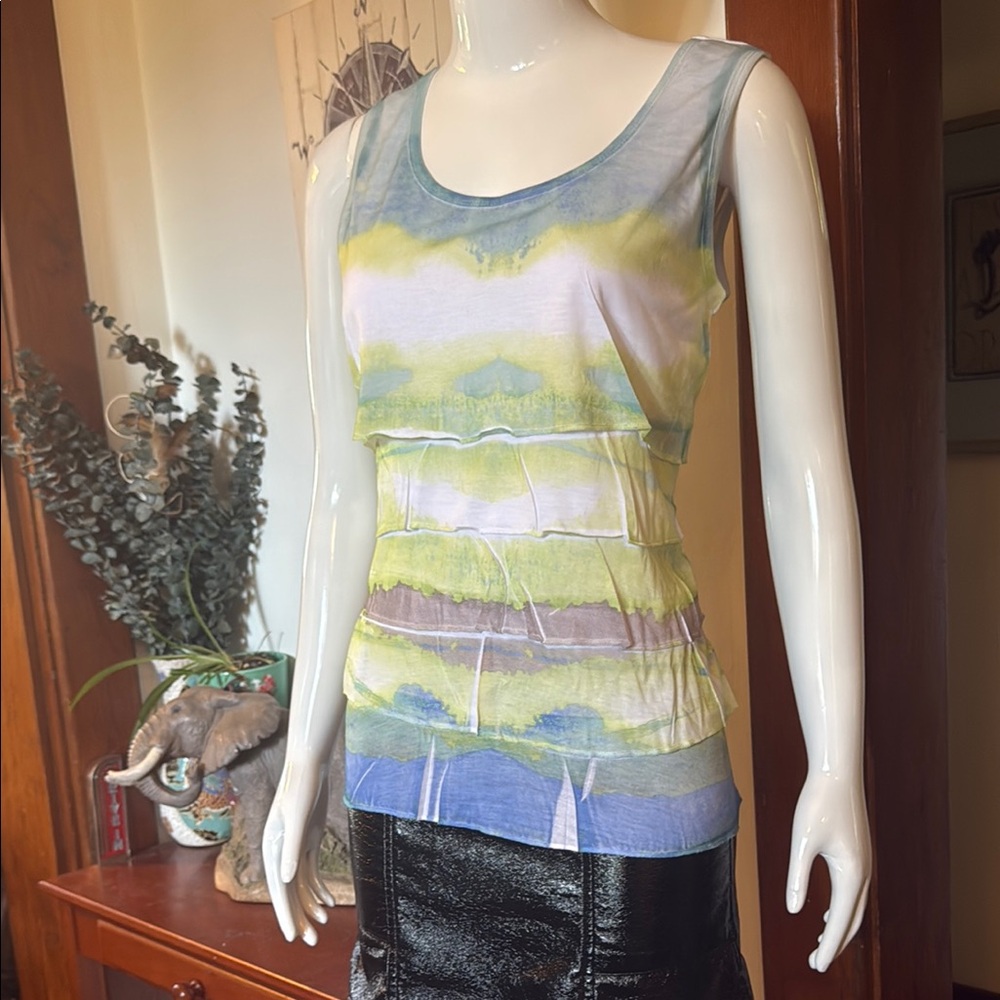NWT Amanda green, northern reflections size s Stylish Multicolor Sleeveless Top